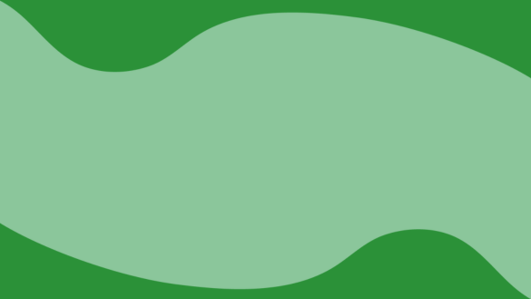 Grön fyrkant helfärgad med grafiska element i toppen och botten